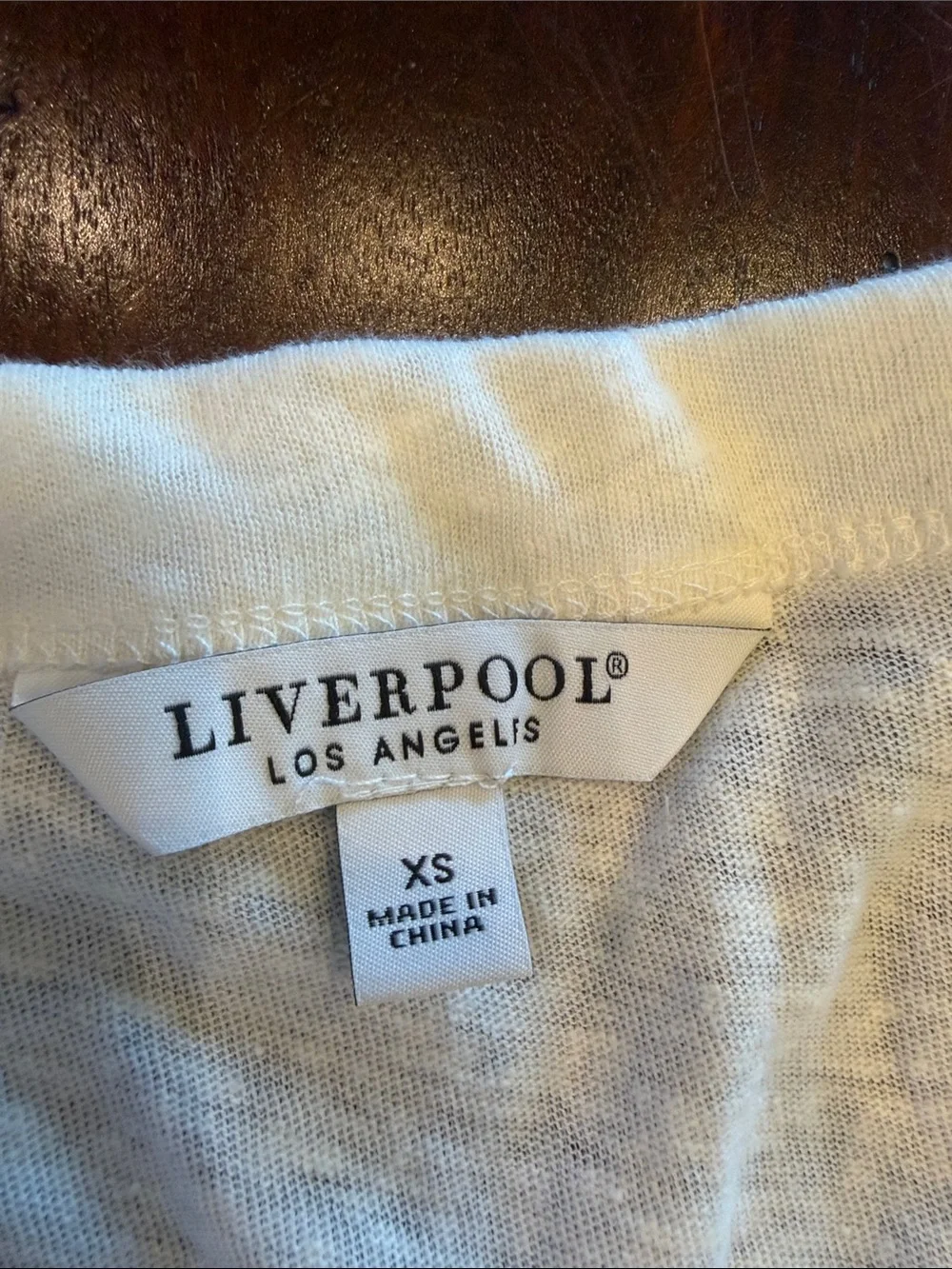 Liverpool Off White Knot-Front Short Sleeve Top